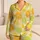 Citrus Slice Scatter for Summer Getaways, Resort Days, and Relaxed Lounging for Women Satin Pajamas Set - 1