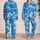 Cerulean Wave Motif for Coastal Evenings, Resort Getaways, and Relaxed Gift Giving Satin Pajamas Set - 2