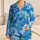 Cerulean Wave Motif for Coastal Evenings, Resort Getaways, and Relaxed Gift Giving Satin Pajamas Set - 1