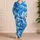 Cerulean Wave Motif for Coastal Evenings, Resort Getaways, and Relaxed Gift Giving Satin Pajamas Set - 4