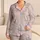 Powder Blush Marble for Cozy Nights, Home Relaxing, and Everyday Gifting for Women Satin Pajamas Set - 1