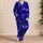 Midnight Indigo Aurora Ribbons For Summer Lounge Nights And Vacation Wear At Home Satin Pajamas Set - 4
