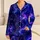 Midnight Indigo Aurora Ribbons For Summer Lounge Nights And Vacation Wear At Home Satin Pajamas Set - 1