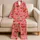 Watermelon Hearts Coral Pink Cozy Summer Sleepovers, Gifts for Women and Teens Year Round Satin Pajamas Set - 5