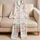 Pastel Shell Motifs Resort Lounge Sleepwear For Women, Coastal Vacation Nights At Home Satin Pajamas Set - 5