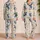 Nordic Dragon Meadow Motif Cozy Holiday Gift For Women With Folk Art Charm At Home Satin Pajamas Set - 2