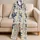 Nordic Dragon Meadow Motif Cozy Holiday Gift For Women With Folk Art Charm At Home Satin Pajamas Set - 5