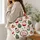 Santa Snowman Christmas Cupcakes and Gingerbread Houses for Cozy Holiday Cheer Quilted Tote Bag - 3