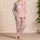 Blush Marble Lounge Look for Cozy Nights, Home Relaxing, and Women Who Love Soft Style Satin Pajamas Set - 4