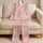 Blush Marble Lounge Look for Cozy Nights, Home Relaxing, and Women Who Love Soft Style Satin Pajamas Set - 5