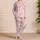 Blush Pink Faceted Crystal Motif For Cozy Bedroom Lounging, Gift For Women And Teens Satin Pajamas Set - 4