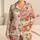 Romantic Peony Blooms In Soft Ivory Blush For Summer Lounging, Giftable For Women Satin Pajamas Set - 1