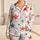 Red And Blue Watercolor Stars For Summer Fourth Of July Nights And Cozy Gifting Ideas Satin Pajamas Set - 1