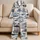 Street Graffiti Letter Lounge Wear For Cozy Nights, Weekend Relaxing, Women At Home Satin Pajamas Set - 5