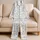 Ivory Kitten Doodles for Cozy Nights, Weekend Getaways, and Everyday Comfort Wear Satin Pajamas Set - 5