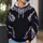 Black Geometric Armor and Violet Accents for Cosplay Events and Everyday Fandom Wear All-over Print Hoodie (Lightweight) - 5