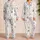 Colorful Alphabet Badge Motif for Cozy Home Nights and Weekend Lounging for Women Satin Pajamas Set - 2