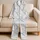 Ivory Slate Marble Lounge Style for Coastal Days and Relaxed Home Wear for Women Satin Pajamas Set - 5
