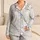 Ivory Slate Marble Lounge Style for Coastal Days and Relaxed Home Wear for Women Satin Pajamas Set - 1