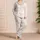 Sweet Ivory Kittens With Pink Blooms For Cozy Nights, Gift Giving, And Calm Days Satin Pajamas Set - 4