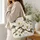 White Magnolia Blossoms for Garden Lovers, Elegant Spring Gift for Her Quilted Tote Bag - 3