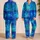 Ocean Blue Ripple Lounge for Coastal Nights, Vacation Rest, and Home Comfort for Women Satin Pajamas Set - 2