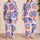 Red White And Blue Tie Dye Lounge Wear For Summer Holidays And Fourth Of July Gift Satin Pajamas Set - 2
