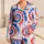 Red White And Blue Tie Dye Lounge Wear For Summer Holidays And Fourth Of July Gift Satin Pajamas Set - 1
