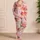 Blush Pink Citrus Resort Getaway Mood For Summer Travel, Beach Days, And Poolside Women Satin Pajamas Set - 4