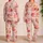 Blush Pink Citrus Resort Getaway Mood For Summer Travel, Beach Days, And Poolside Women Satin Pajamas Set - 2