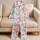 Coastal Flamingo Beach Holiday White Scattered Motifs For Summer Vacation Gifts Satin Pajamas Set - 5