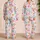 Coastal Flamingo Beach Holiday White Scattered Motifs For Summer Vacation Gifts Satin Pajamas Set - 2
