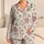 Vintage Blush Rose Floral Comfort Style for Cozy Evenings, Women's Chic Gift Idea Satin Pajamas Set - 1