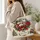 Snowman Poinsettia Christmas Keepsake For Festive Winter Gift Giving Quilted Tote Bag - 3