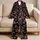 Red Cherry And Teal Leaf Motif For Cozy Lounging, Relaxed Evenings And Fruit Lovers Satin Pajamas Set - 5