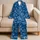 Royal Blue Heart Love Eternal Love Cozy Loungewear For Couples And Romantic Gifting Satin Pajamas Set - 5