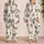 Black Butterfly Ivory Botanical Nature Lover Lounge Gift for Women and Adults Daily Satin Pajamas Set - 2