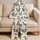 Black Butterfly Ivory Botanical Nature Lover Lounge Gift for Women and Adults Daily Satin Pajamas Set - 5