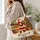 Santa, Christmas Tree and Fireplace Holiday Scene for Cozy Winter Celebrations Together Quilted Tote Bag - 3