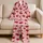 Deep Red Cherry Motif For Cozy Lounging, Bedtime, And Home Relaxation, Women's Plus Size Satin Pajamas Set - 5
