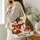 Cheerful Snowman, Christmas Tree And Poinsettias For Festive Winter Holiday Giving Quilted Tote Bag - 3