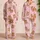 Cute Teddy Bear Love Heart Blush Pink Cozy Valentine's Day Gift for Couples at Home Satin Pajamas Set - 2