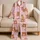 Cute Teddy Bear Love Heart Blush Pink Cozy Valentine's Day Gift for Couples at Home Satin Pajamas Set - 5