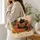 Black Cat Reading in a Cozy Halloween Library for Book Lovers and Cat Fans Quilted Tote Bag - 3