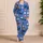 Hand Drawn Cat Family Cornflower Blue Cozy Bedtime Lounge For Relaxing At Home Gifts Satin Pajamas Set - 4