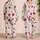 Red Poppy Floral V-Neck Lace Set for Elegant Lounging and Relaxed Weekend Mornings Satin Pajamas Set - 2