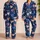 Navy Blue Heart Motif Cozy Valentine's Day Loungewear Gift for Romantic Women and Couples Satin Pajamas Set - 2