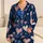 Navy Blue Heart Motif Cozy Valentine's Day Loungewear Gift for Romantic Women and Couples Satin Pajamas Set - 1