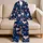 Navy Blue Heart Motif Cozy Valentine's Day Loungewear Gift for Romantic Women and Couples Satin Pajamas Set - 5