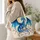 Blue Fantasy Dragon with Teal Wings for Magical Everyday Adventures Quilted Tote Bag - 3